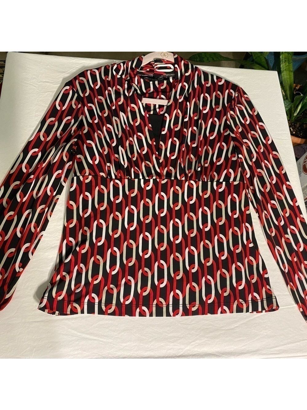 Briggs New York Slimming Faux Wrap Blouse M